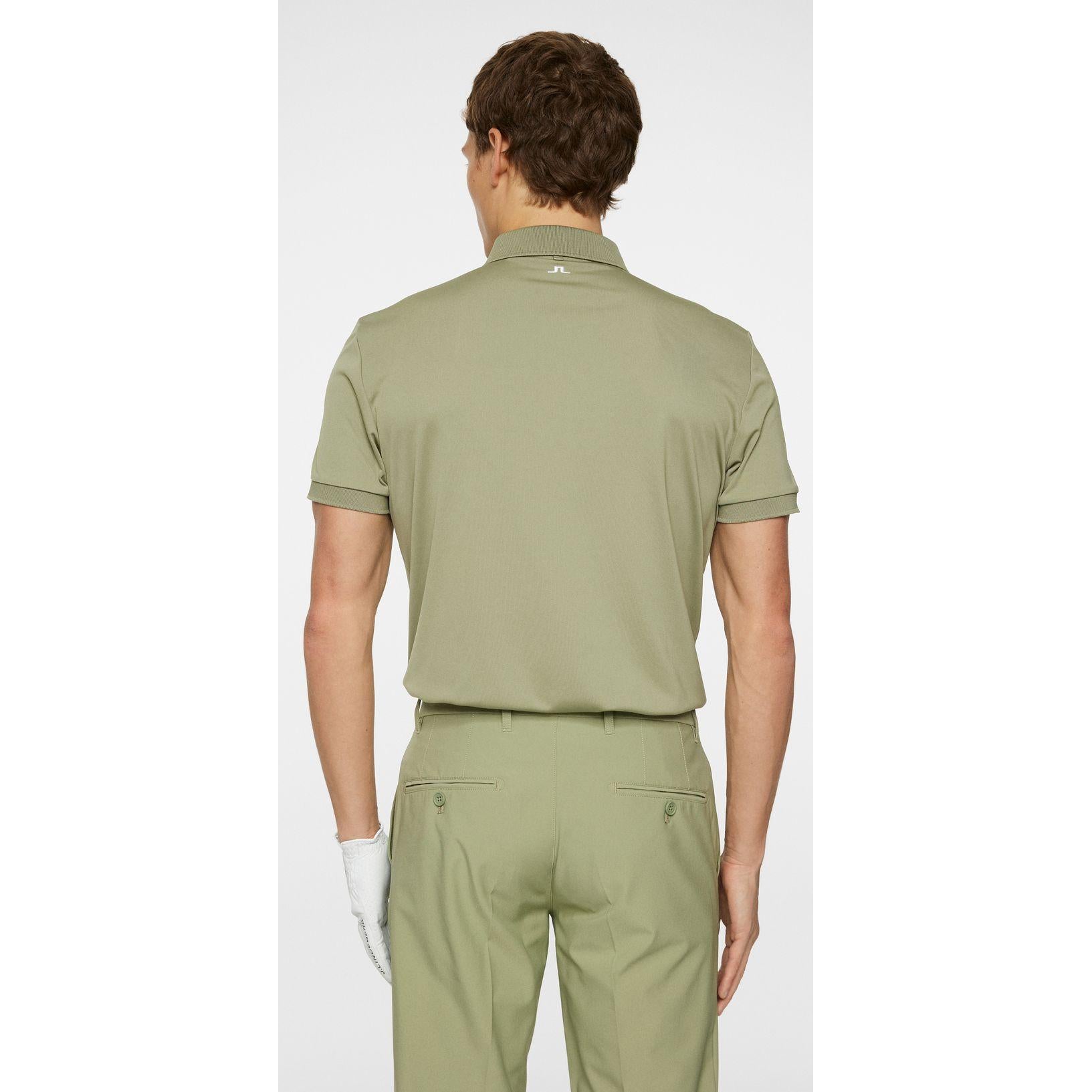 J.Lindeberg Tour Tech Slim Fit Polo, Oil Green, pánské golfové tričko