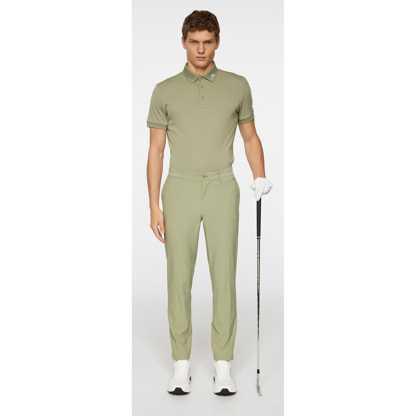 J.Lindeberg Tour Tech Slim Fit Polo, Oil Green, pánské golfové tričko