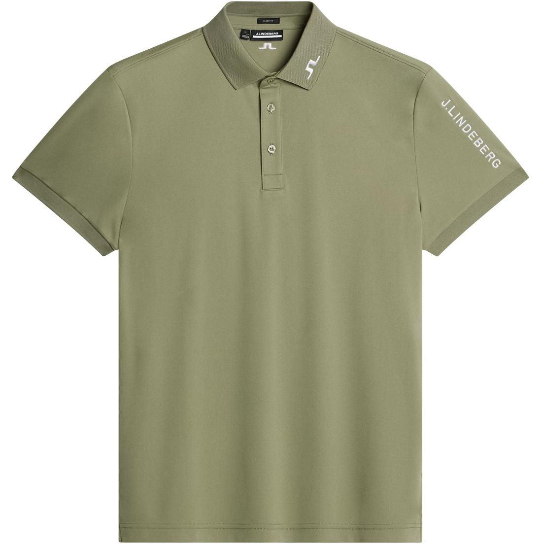 J.Lindeberg Tour Tech Slim Fit Polo, Oil Green, pánské golfové tričko