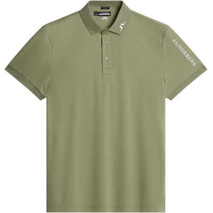 J.Lindeberg Tour Tech Slim Fit Polo, Oil Green, pánské golfové tričko