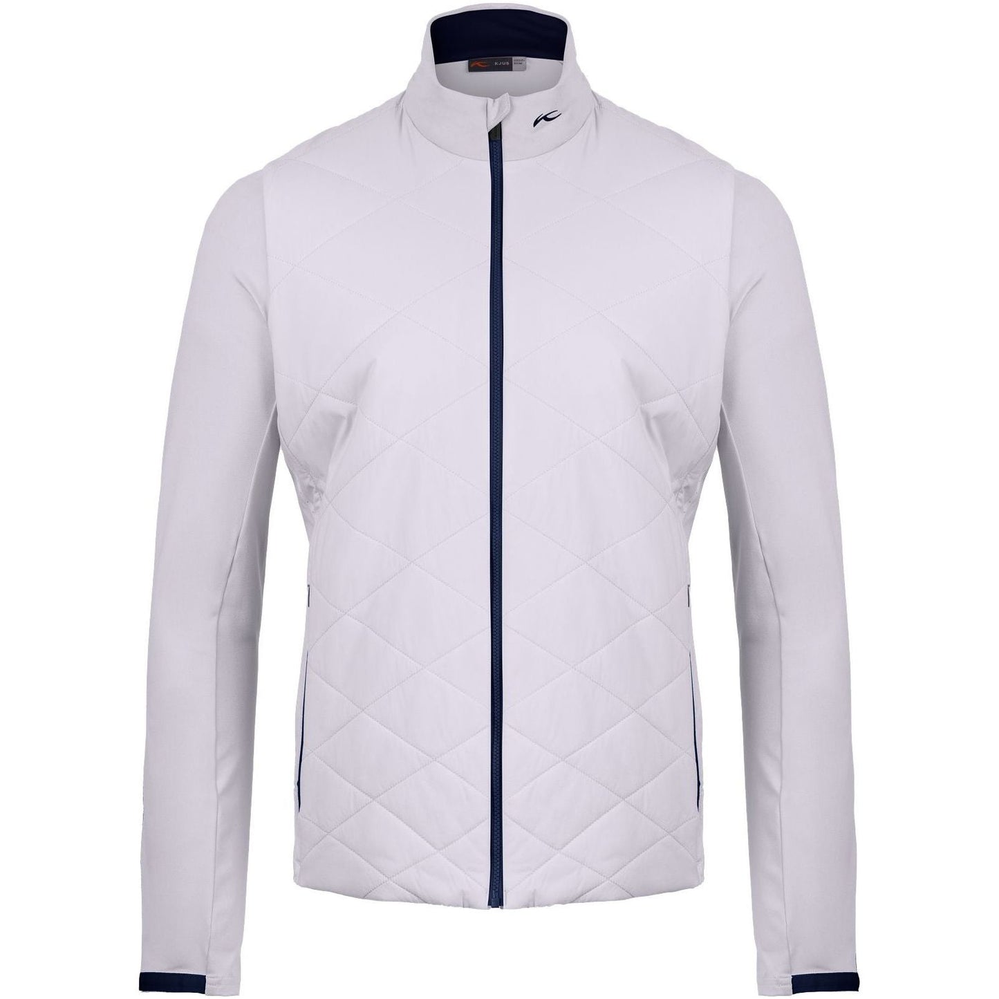 Kjus Men Release Diamond Jacket, White, Atlanta Blue, pánská golfová bunda