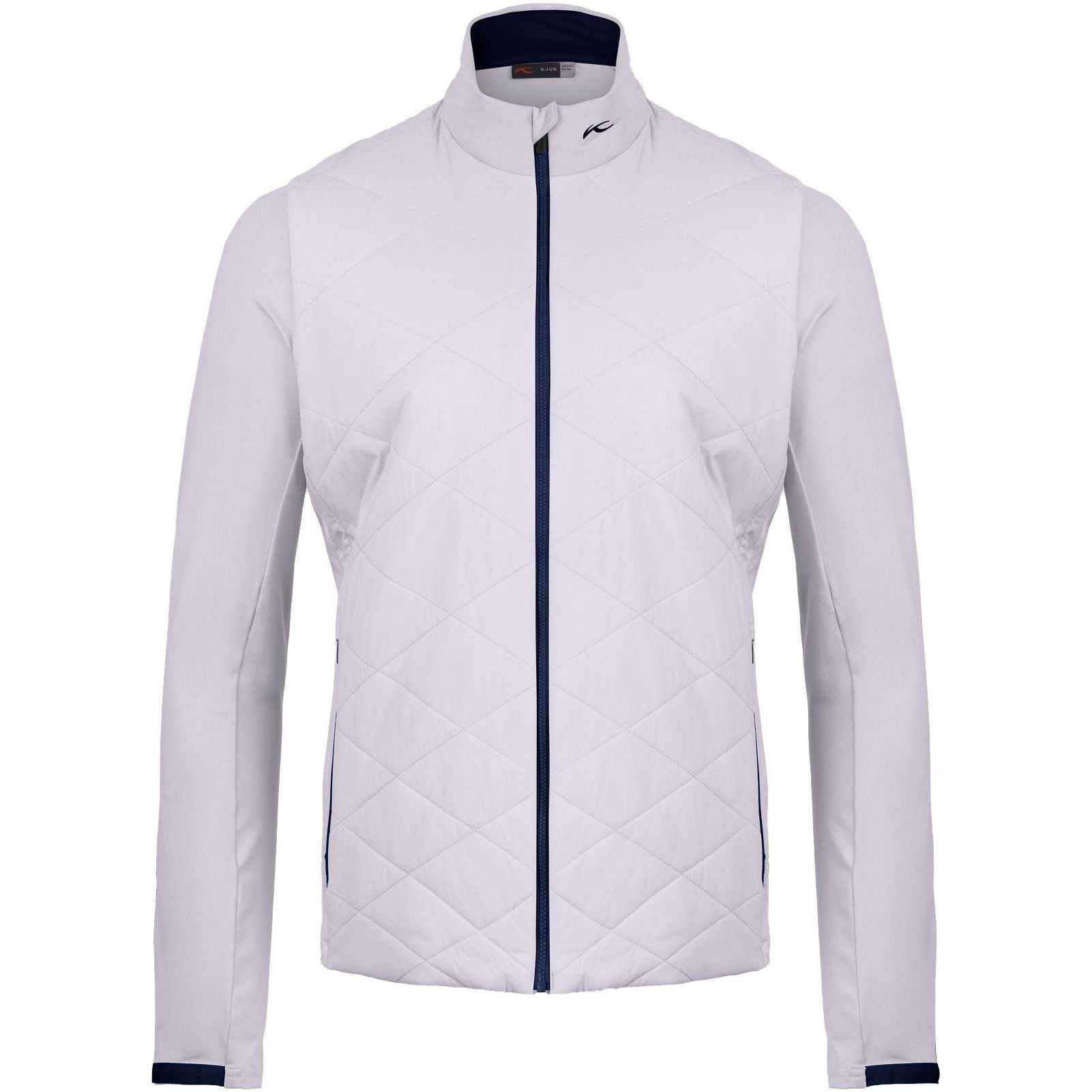 Kjus Men Release Diamond Jacket, White, Atlanta Blue, pánská golfová bunda