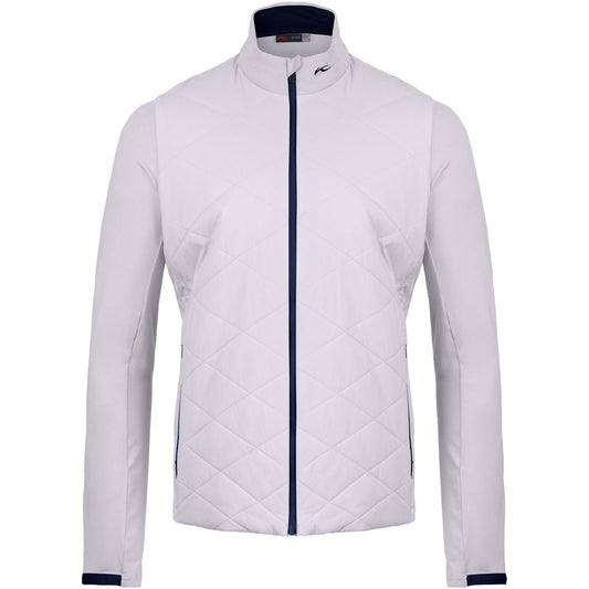 Kjus Men Release Diamond Jacket, White, Atlanta Blue, pánská golfová bunda