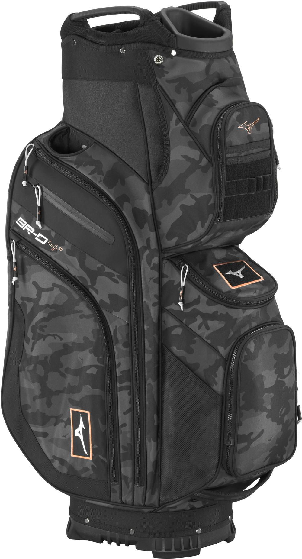 Mizuno BR-D4, Black Camo, Copper, golfový bag na vozík