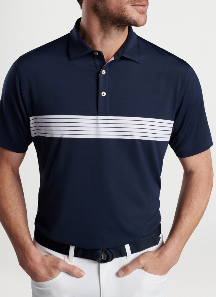 Peter Millar Clyde Performance Jersey Polo, Navy