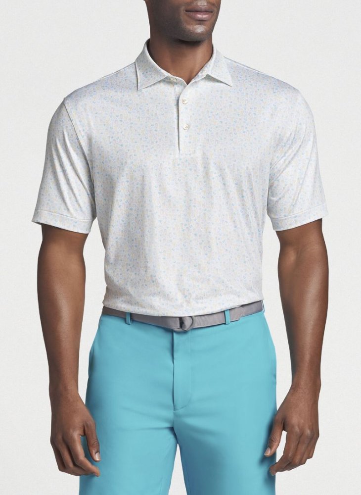 Peter Millar Half and Half Jersey, White