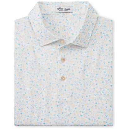 Peter Millar Half and Half Jersey, White