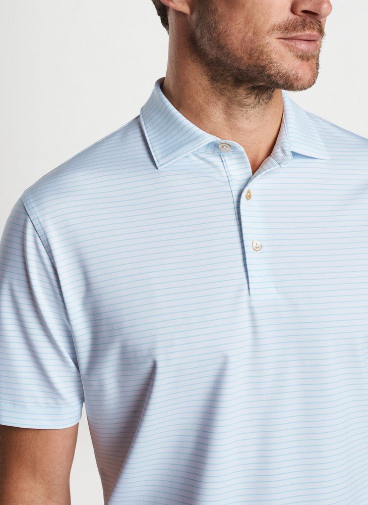 Peter Millar Hemlock Performance, White, Cabana Blue