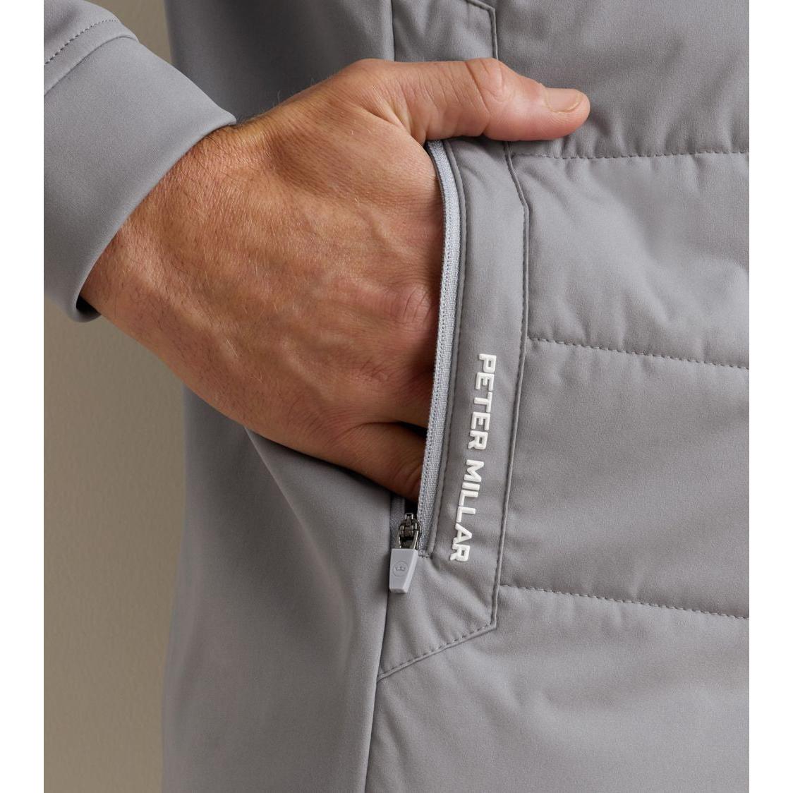 Peter Millar Merge Hybrid, zateplená bunda na golf šedá