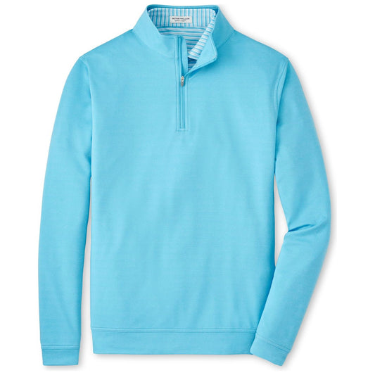 Peter Millar Perth Melange, modrá pánská golfová mikina
