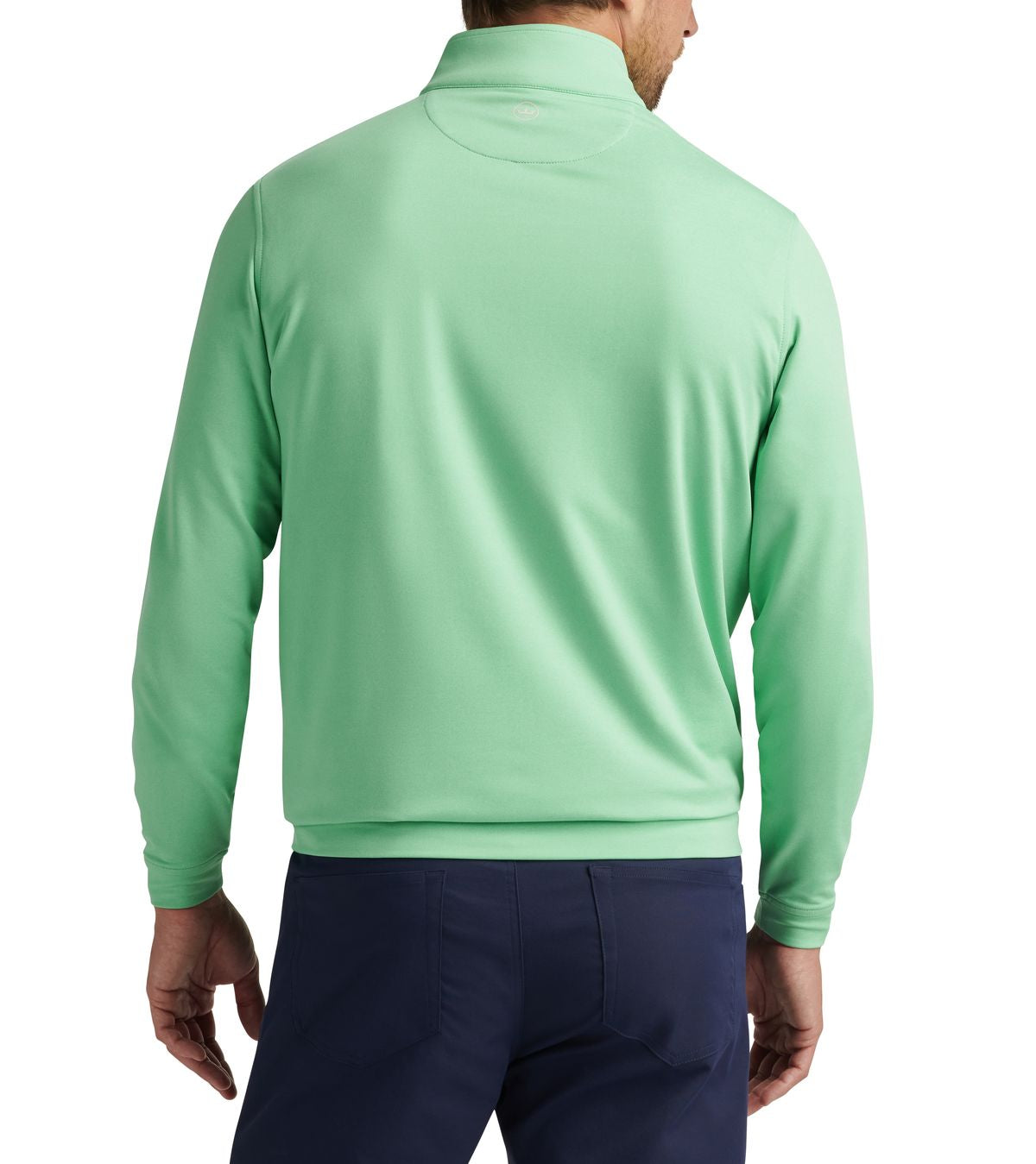 Peter Millar Perth Melange, zelená pánská golfová mikina
