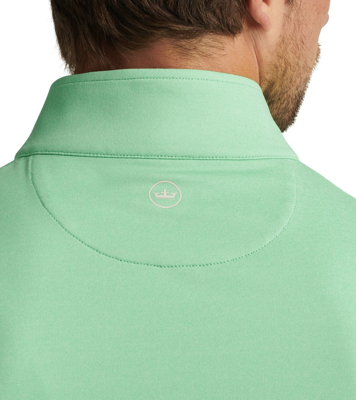 Peter Millar Perth Melange, zelená pánská golfová mikina