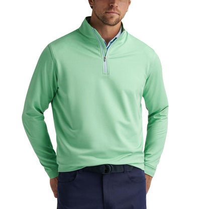 Peter Millar Perth Melange, zelená pánská golfová mikina