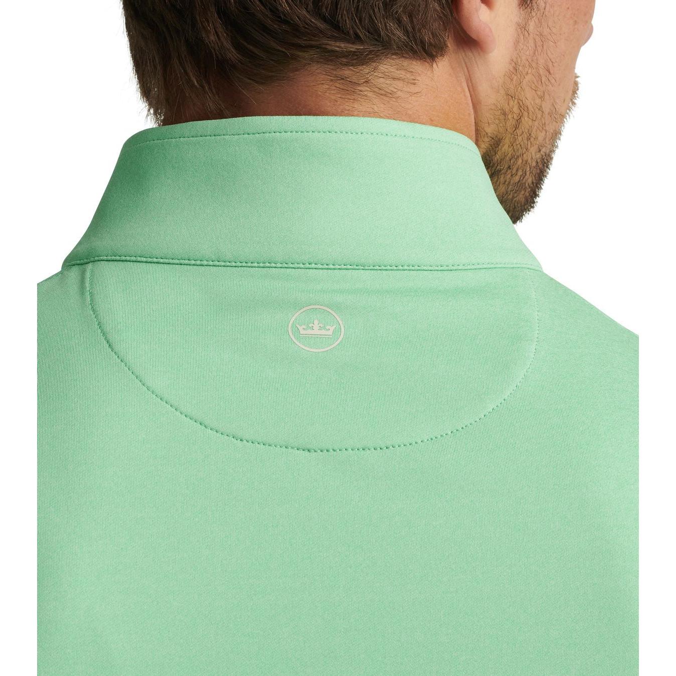 Peter Millar Perth Melange, zelená pánská golfová mikina