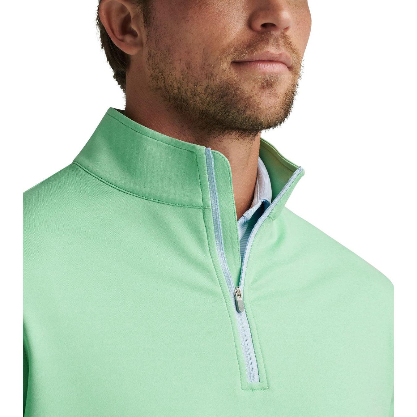 Peter Millar Perth Melange, zelená pánská golfová mikina