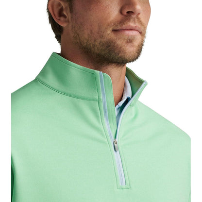 Peter Millar Perth Melange, zelená pánská golfová mikina