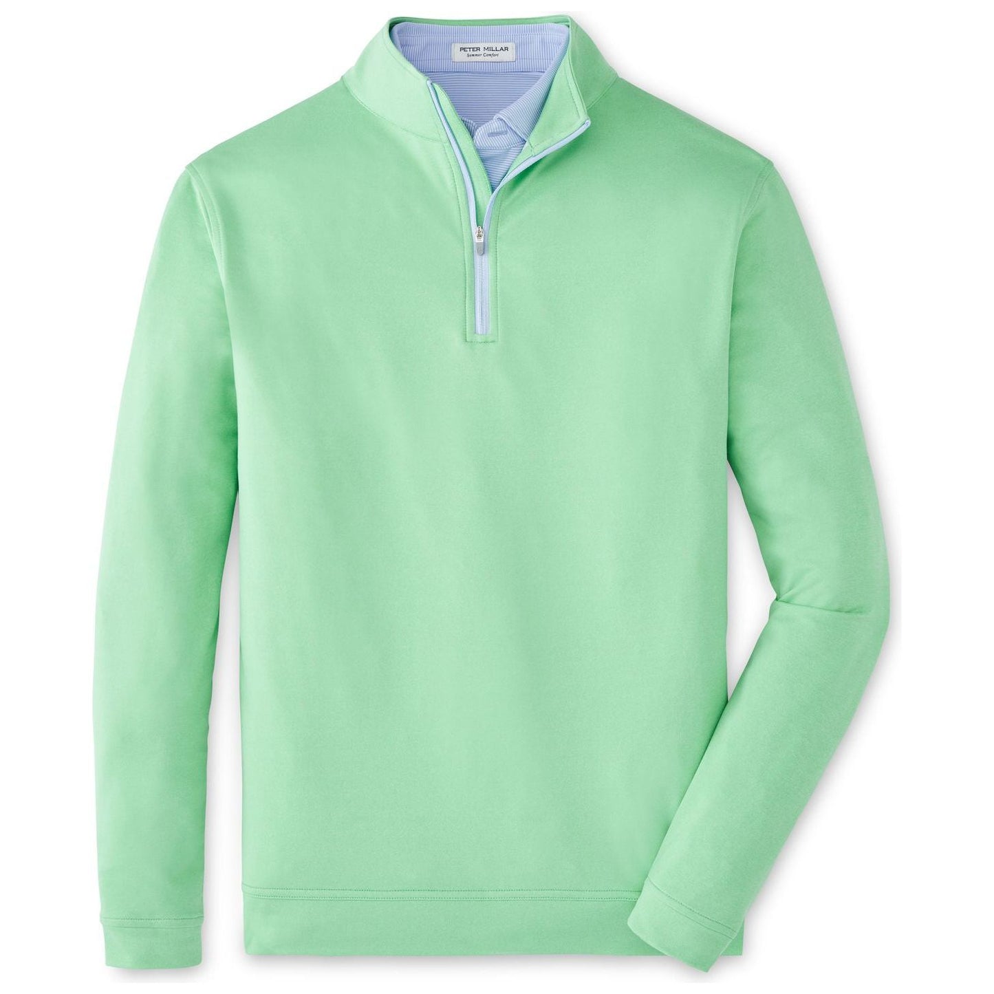 Peter Millar Perth Melange, zelená pánská golfová mikina