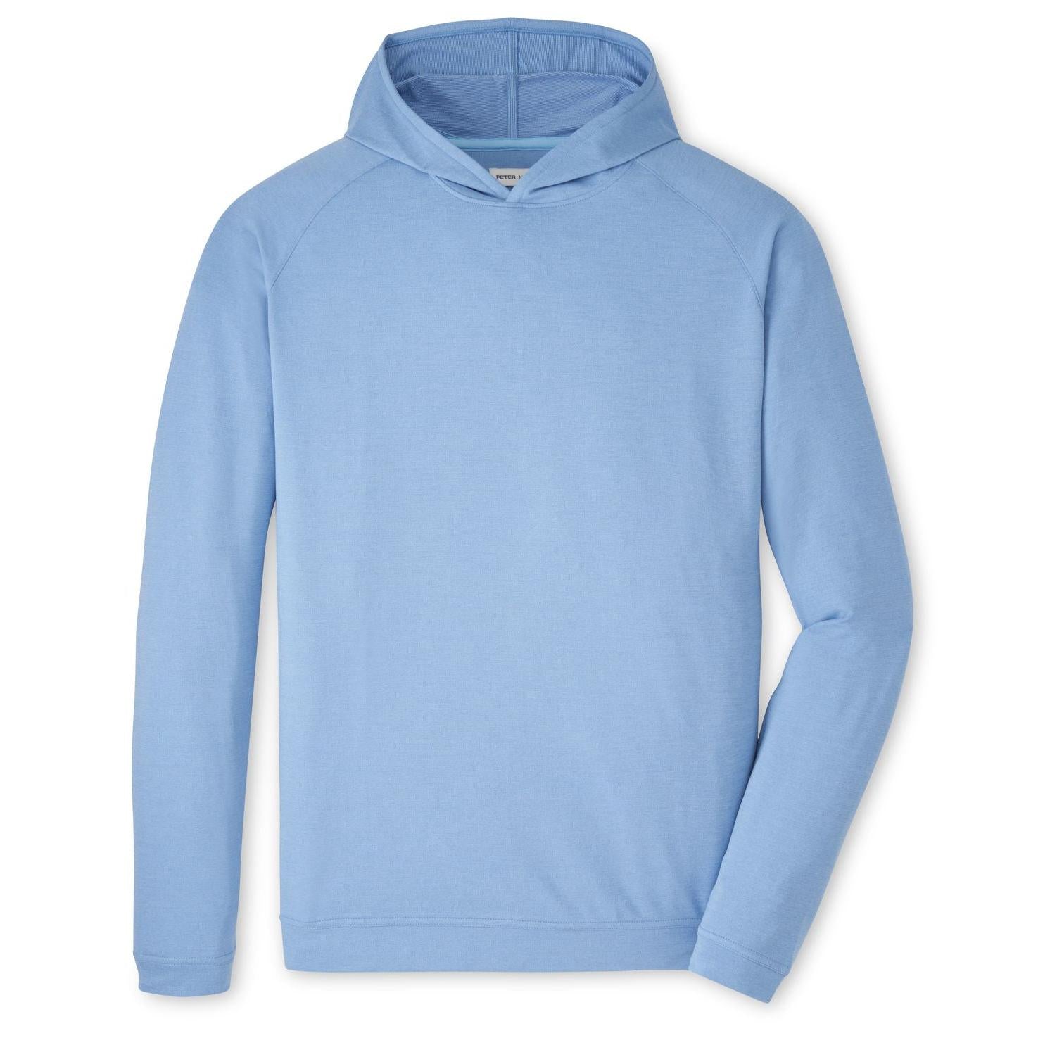 Peter Millar Pine, golfová mikina s kapucí světle modrá