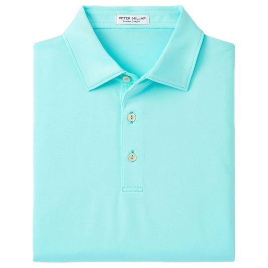 Peter Millar Solid Performance Jersey Polo, Cabana Blue, pánské golfové triko