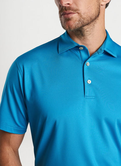 Peter Millar Solid Performance Jersey Polo, Jasper Blue, pánské golfové triko