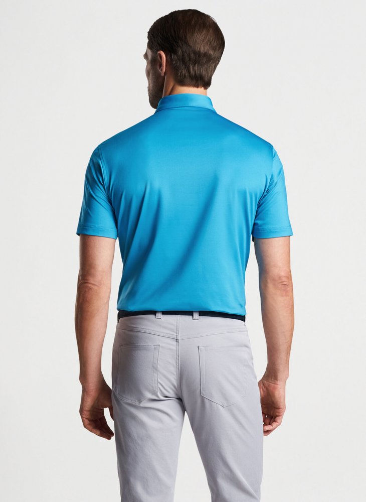 Peter Millar Solid Performance Jersey Polo, Jasper Blue, pánské golfové triko