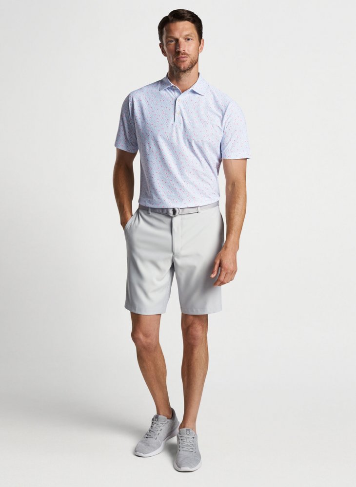 Peter Millar Starfish Performance Mesh, White, pánské golfové triko