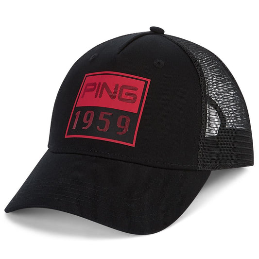 Ping 59 Trucker Cap, černá pánská golfová kšiltovka