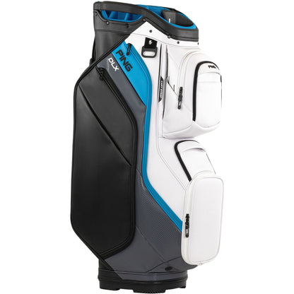 Ping DLX, White, Dark Grey, Blue, prémiový golfový bag na vozík
