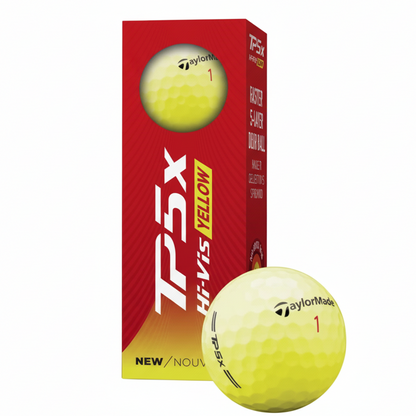 TaylorMade TP5x 2026, gelbe Golfbälle