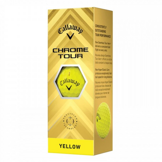 Callaway Chrome Tour 24, žluté golfové míčky