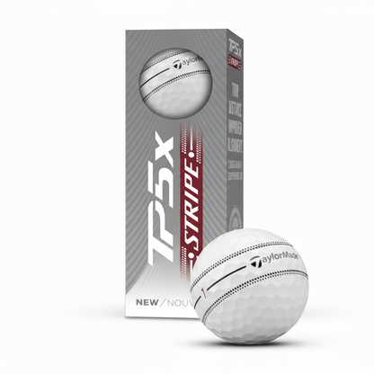 TaylorMade TP5x STRIPE 2026, bílé golfové míčky
