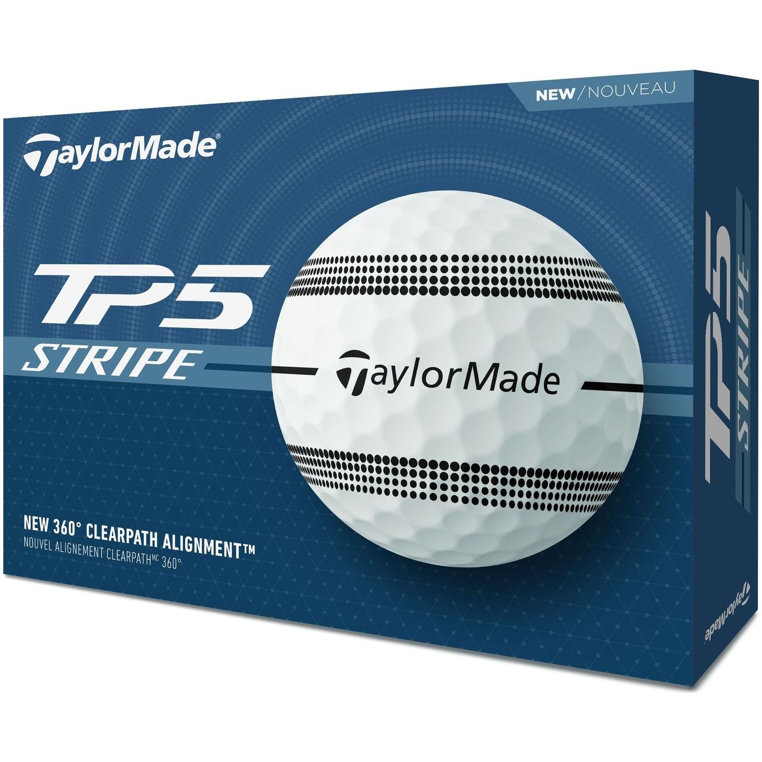 TaylorMade TP5 Stripe, bílé, 3 míčky, (2025) TaylorMade