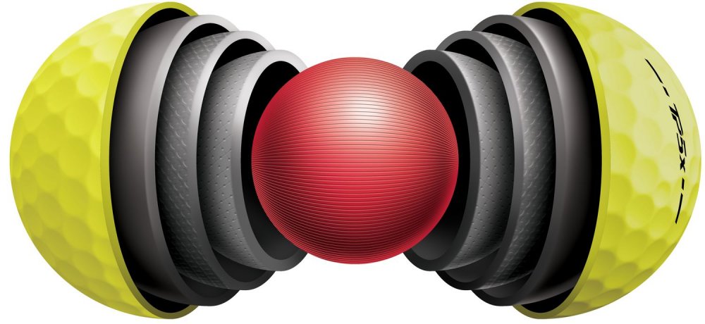 TaylorMade TP5x 2024, žluté golfové míčky