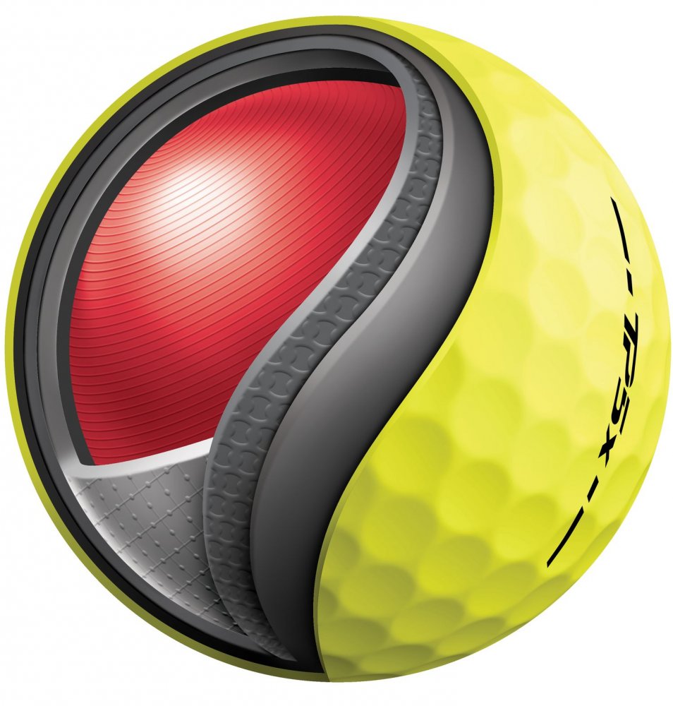 TaylorMade TP5x 2024, žluté golfové míčky
