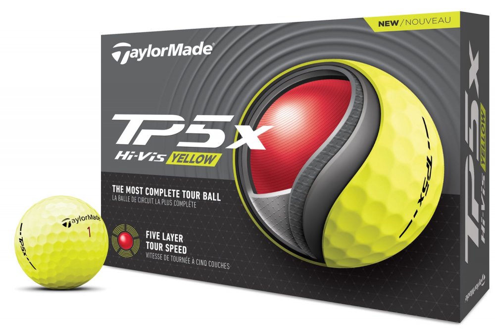 TaylorMade TP5x 2024, žluté golfové míčky