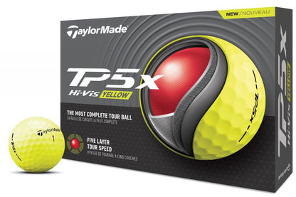 TaylorMade TP5x 2024, žluté golfové míčky
