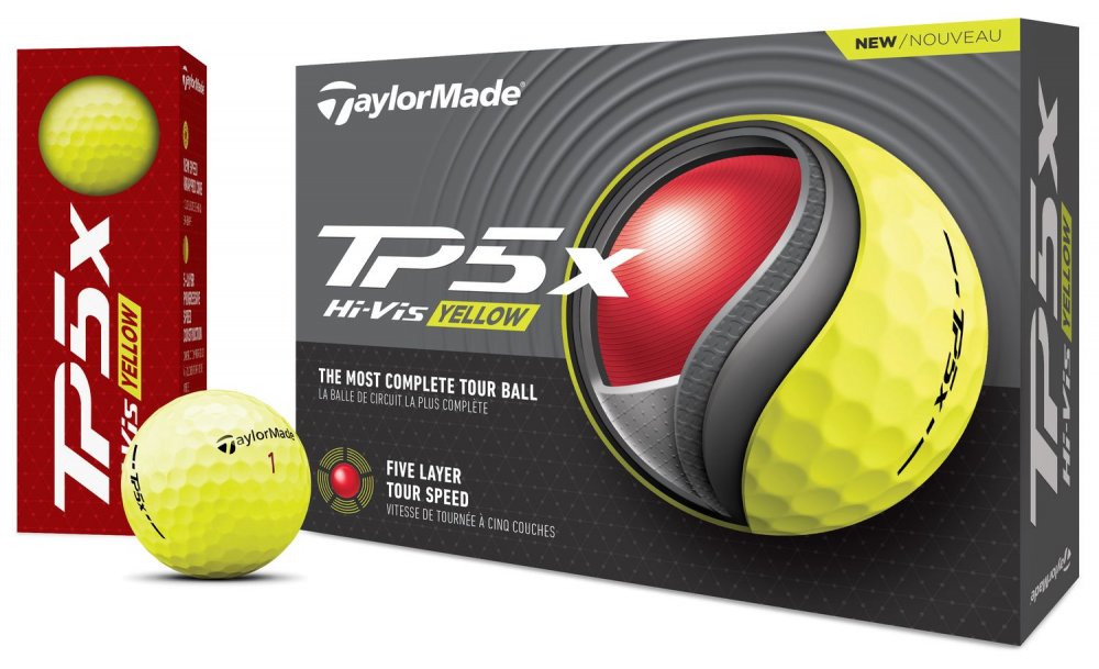 TaylorMade TP5x 2024, žluté golfové míčky