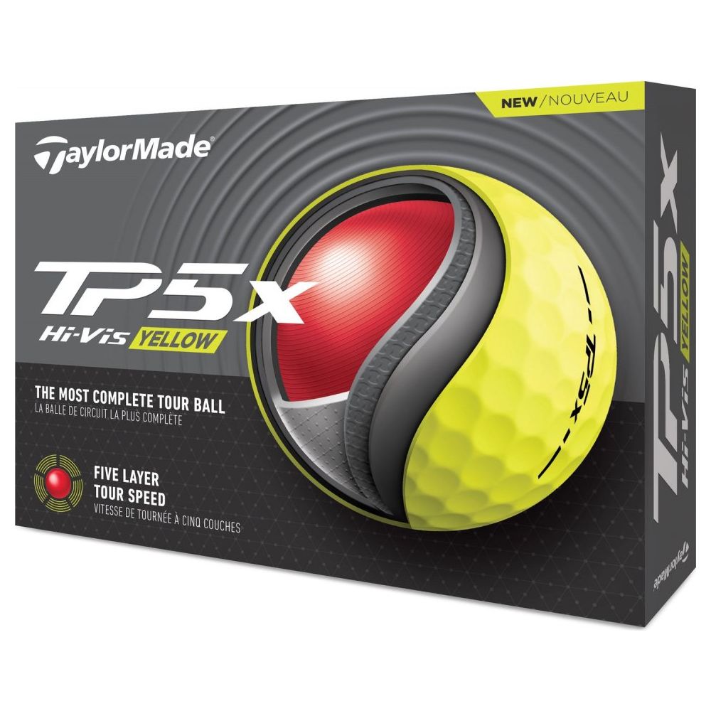 TaylorMade TP5x 2024, žluté golfové míčky