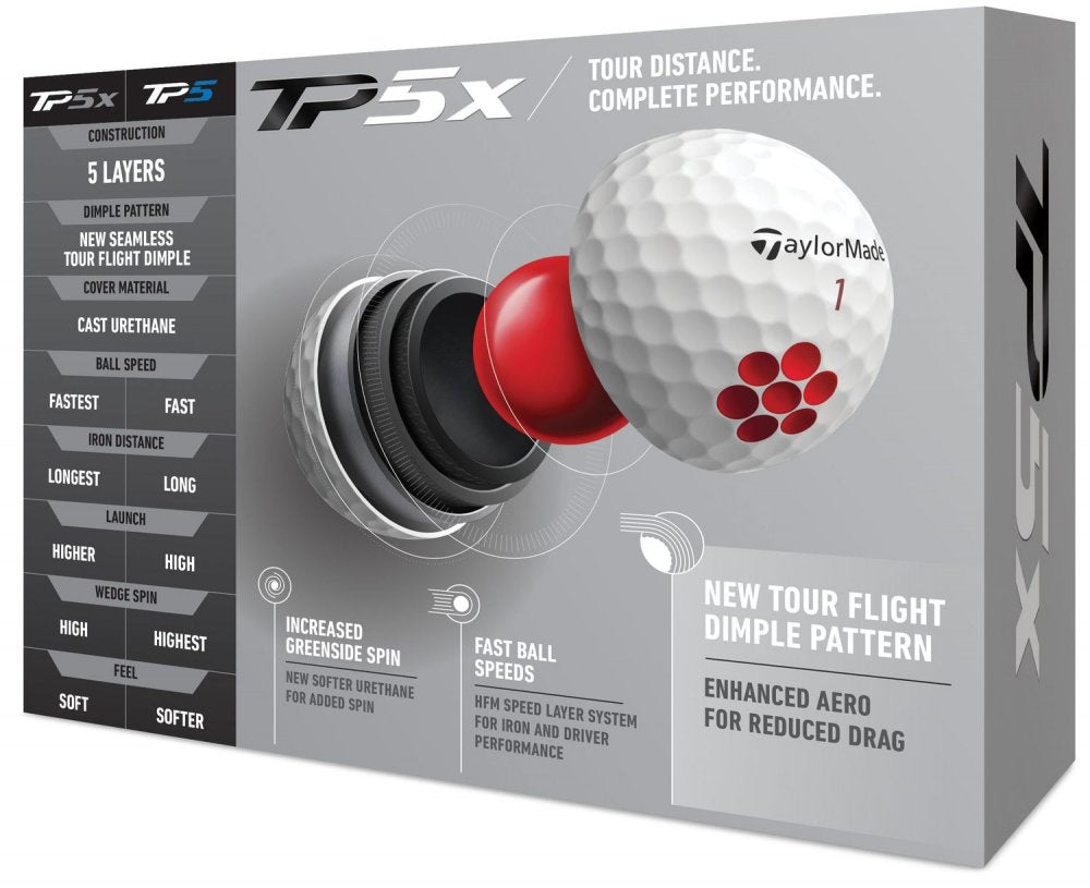 TaylorMade TP5x 21, bílé golfové míčky