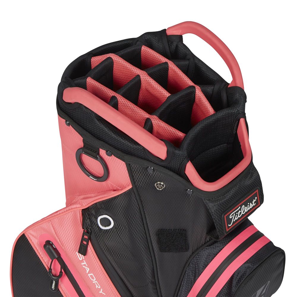 Titleist Cart 14 StaDry, Black, Candy Pink, golfový bag na vozík
