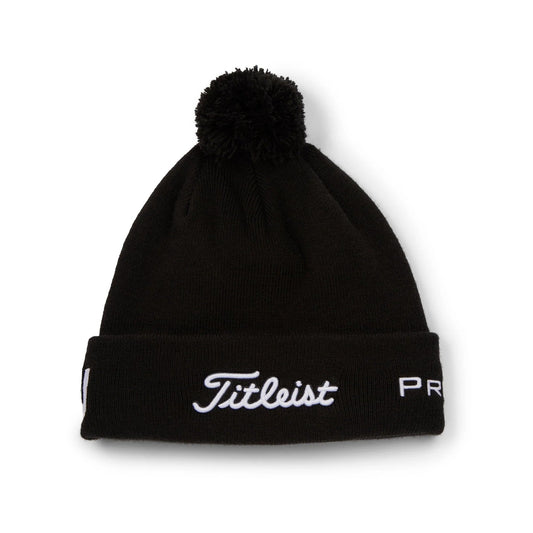 Titleist Tour Pom Pom, černo bílá zimní čepice