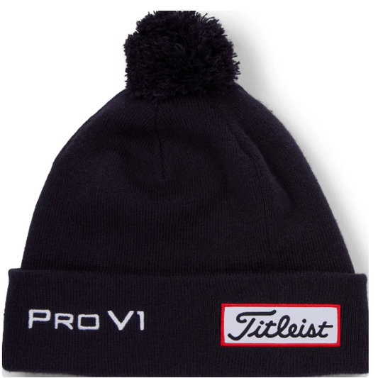 Titleist Tour Pom Pom, tmavě modrá zimní čepice