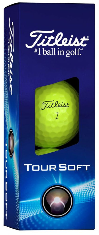 Titleist Tour Soft, žluté, 3 míčky (2024) Titleist