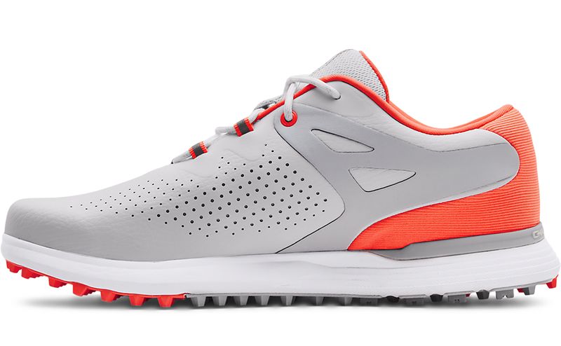 Under Armour Charged Breathe SL, White, Halo Gray, Electric Tangerine