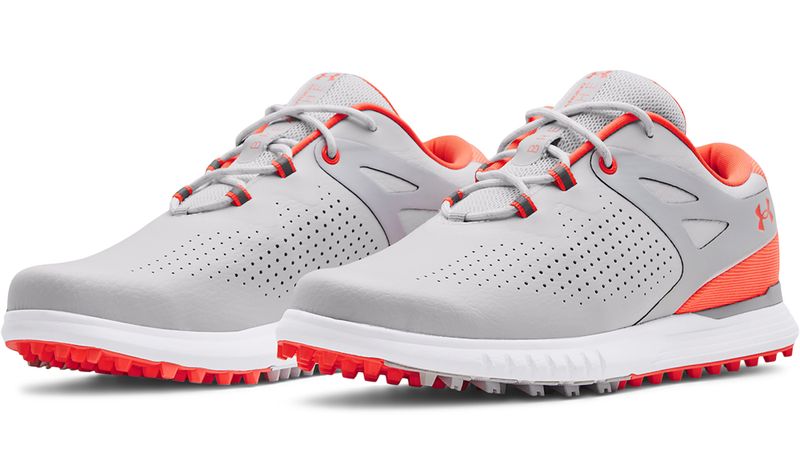 Under Armour Charged Breathe SL, White, Halo Gray, Electric Tangerine