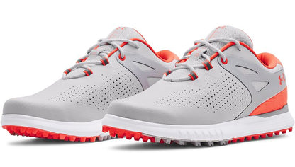 Under Armour Charged Breathe SL, White, Halo Gray, Electric Tangerine