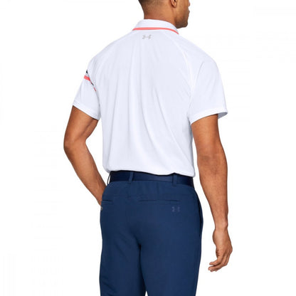 Under Armour Tour Tips Drive Polo, White, Mod Gray