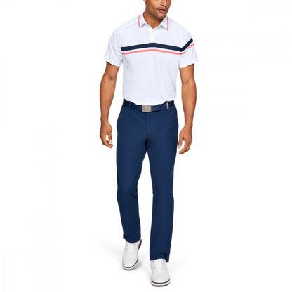 Under Armour Tour Tips Drive Polo, White, Mod Gray