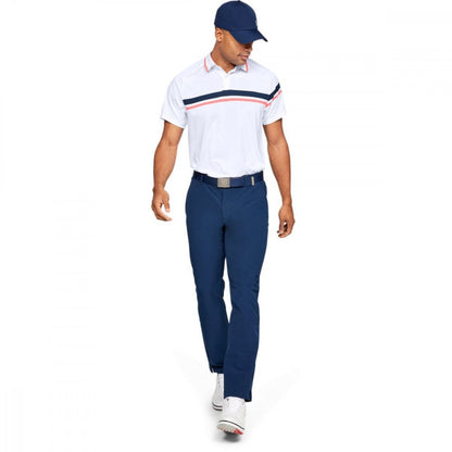 Under Armour Tour Tips Drive Polo, White, Mod Gray