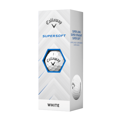 Callaway Supersoft 2025, bílé golfové míčky